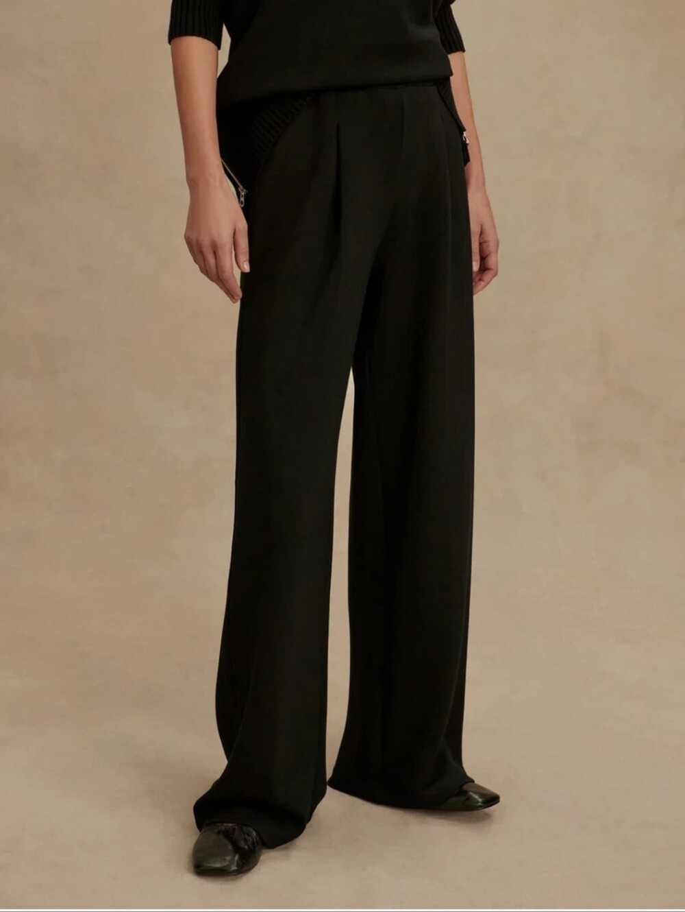 Brand New Varley The Extra Wide Leg Pant In Black Sz XL NWT